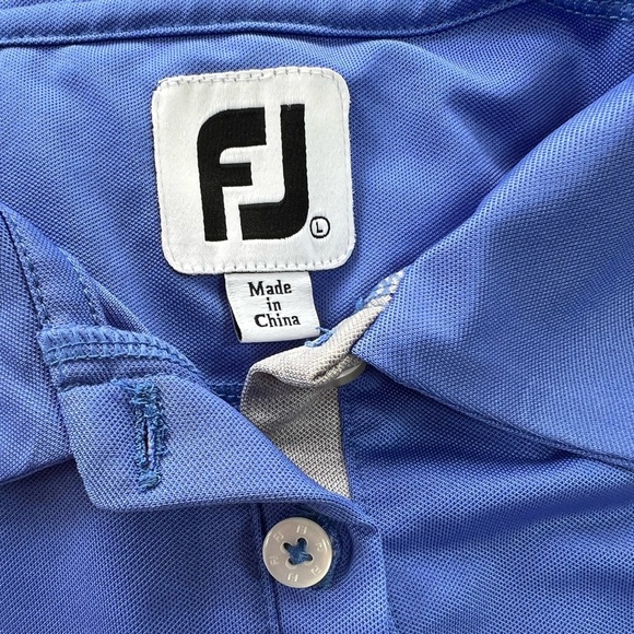 FootJoy Stretch Piques Performance Knit Golf Dress, Blue/White, size L - Picture 6 of 7